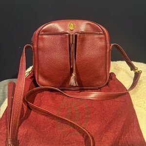 Cartier Bordeaux Tasseled Must de Cartier Crossbody Bag w/ Dustbag